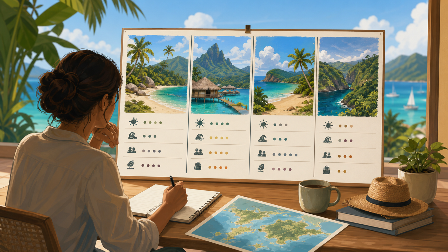 Supporting editorial scene for How to Compare Tropical Island Vacation Destinations